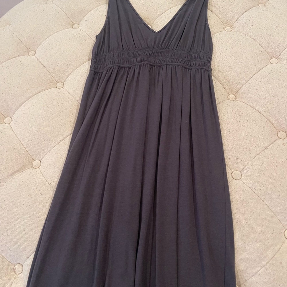 Jcrew women’s navy/grey cotton sleeveless dress with v neckline - Picture 2 of 9